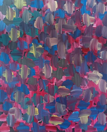 Painting titled "N°115 Chromatique" by Joelle Girard, Original Artwork, Acrylic Mounted on Wood Stretcher frame