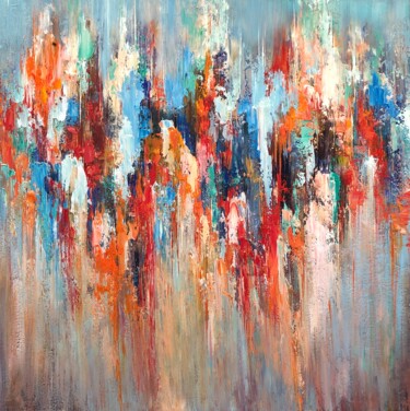 City of Light Painting titled "City of Light" by Kateryna Fedotova, Original Artwork, Acrylic Mounted on Wood Stretcher frame