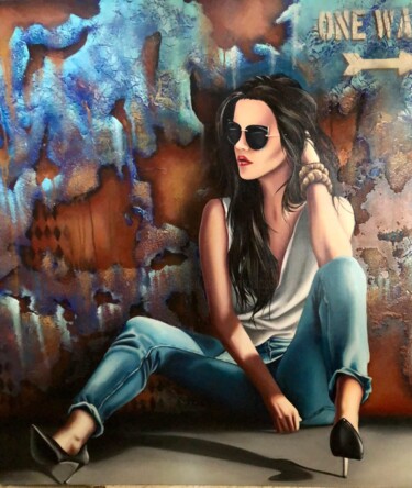 Pittura intitolato "Waiting for you" da Carole Assié, Opera d'arte originale, Acrilico Montato su Telaio per barella in legno