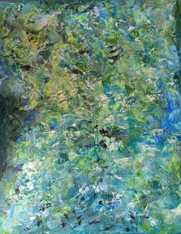 Painting titled "N°138 Cache cache" by Joelle Girard, Original Artwork, Acrylic Mounted on Wood Stretcher frame