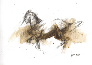 Peinture intitulée "Nu Equin 279" par Benedicte Gele, Œuvre d'art originale, Acrylique