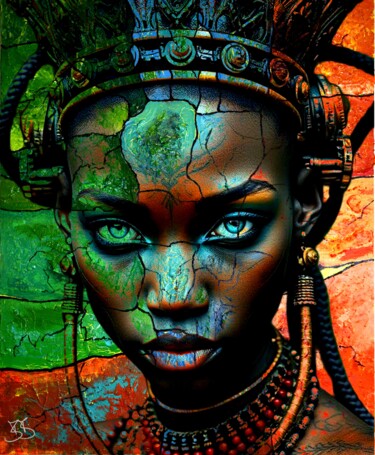 数字艺术 标题为“African Queen 005” 由Burkhard Baier, 原创艺术品, 2D数字工作