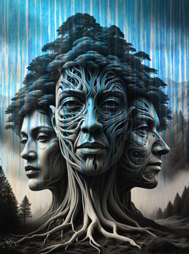 数字艺术 标题为“Human tree 008” 由Burkhard Baier, 原创艺术品, 2D数字工作