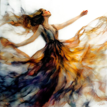 Digital Arts titled "Ethereal Flow Dance" by By Renzo, Original Artwork, AI generated image
