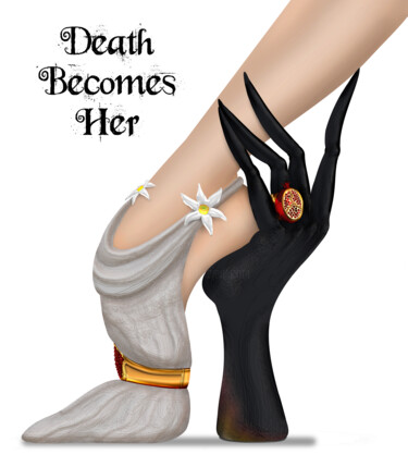 Arts numériques intitulée "Death Becomes Her" par Ouraniart, Œuvre d'art originale, Peinture numérique