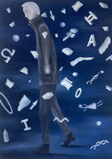 Schilderij getiteld "Passing by" door Linedot, Origineel Kunstwerk, Olie