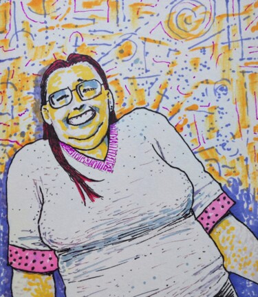 Drawing titled "Not his girlfriend!" by Milto Sideris, Original Artwork, Marker
