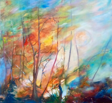 Peinture intitulée "Flamboyance" par Michèle Labbrecayla, Œuvre d'art originale, Acrylique
