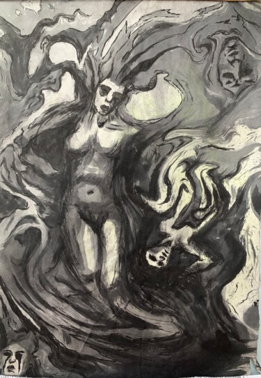 绘画 标题为“Silent Entanglement” 由Simin Gholamzadeh, 原创艺术品, 水彩