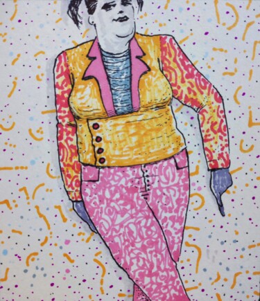 Dibujo titulada "Off the wall" por Milto Sideris, Obra de arte original, Rotulador