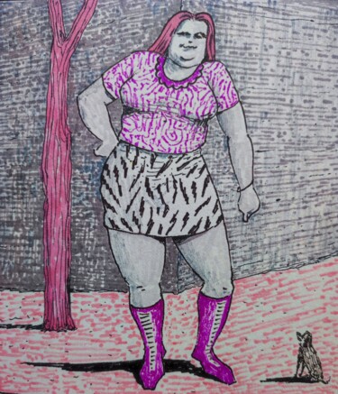 Rysunek zatytułowany „-Sit!-” autorstwa Milto Sideris, Oryginalna praca, Marker
