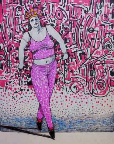 Drawing titled "At the big children…" by Milto Sideris, Original Artwork, Marker