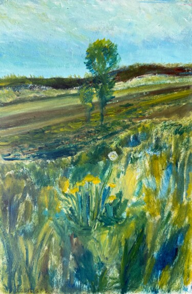 Painting titled "Dandelion" by Kseniia Stafeeva, Original Artwork, Oil