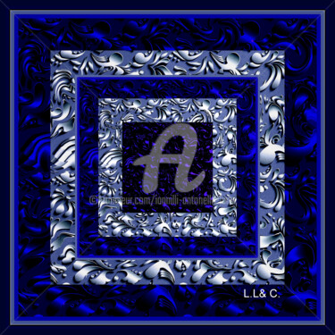 제목이 "FOULARD ARTISTICI I…"인 섬유 예술 Laila Lago & C. By Iannilli Antonella로, 원작, 디지털 페인팅
