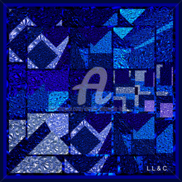 Art textile intitulée "FOULARD ARTISTICI I…" par Laila Lago & C. By Iannilli Antonella, Œuvre d'art originale, Peinture numé…