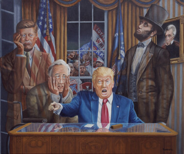 Painting titled "What Have We Done?" by Ken Kvamme, Original Artwork, Oil Mounted on Wood Stretcher frame