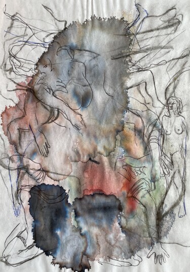 Untitled Drawing 4 Drawing titled "Untitled Drawing 4" by Gela Mikava, Original Artwork, Watercolor