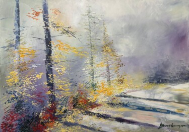 Autumn Veil Pittura intitolato "Autumn Veil" da Vahe Bagumyan, Opera d'arte originale, Olio Montato su Telaio per barella in legno