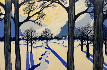 Painting titled "Back to the roots.…" by Anna Veber, Original Artwork, Acrylic Mounted on Wood Stretcher frame
