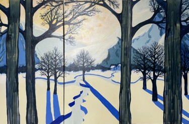 Back to the roots. Acrylic on canvas triptych 100x150x2 cm Картина под названием "Back to the roots.…" - Anna Veber, Подлинное произведение искусства, Акрил Установлен на Деревянная р…