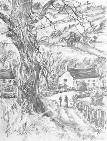Tekening getiteld "The news." door Victoria General, Origineel Kunstwerk, Potlood