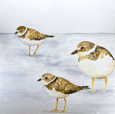 Schilderij getiteld "Les semi-palmés" door Claudia Dumont, Origineel Kunstwerk, Aquarel
