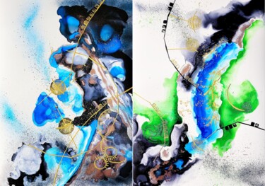 Mondes interstellaires 绘画 标题为“Mondes interstellai…” 由Emmanuelle Donzé, 原创艺术品, 墨