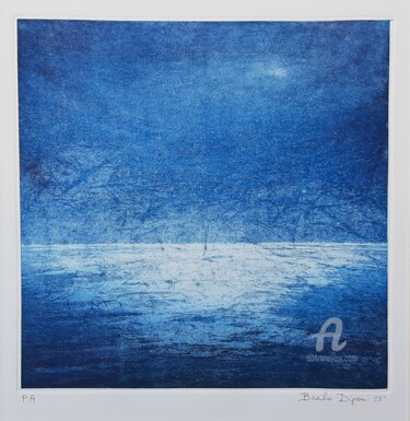 Printmaking titled "Marina al tramonto…" by Basilio Dipani, Original Artwork, Etching