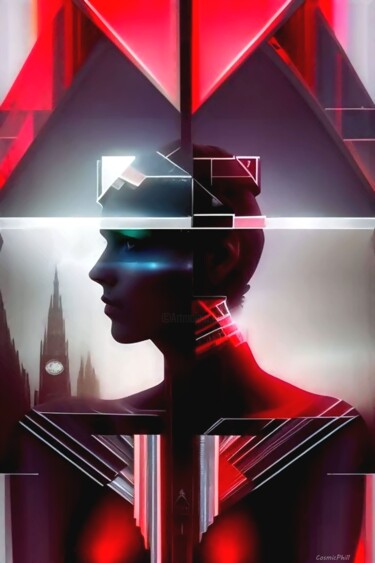 Arts numériques intitulée "Futur Woman - 09" par Cosmicphil1, Œuvre d'art originale, Peinture numérique