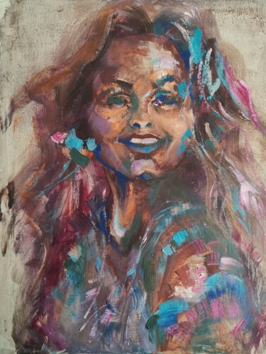 Painting titled "Girl.  Shine. Beaut…" by Allen Light, Original Artwork, Oil