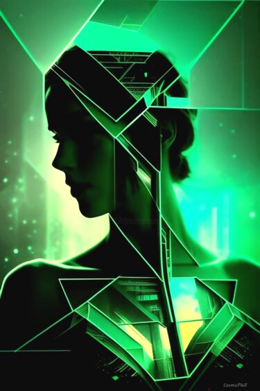 Arts numériques intitulée "Futur Woman - 14" par Cosmicphil1, Œuvre d'art originale, Peinture numérique