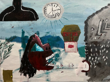 Schilderij getiteld "The Judgment" door Georgii Verin, Origineel Kunstwerk, Acryl Gemonteerd op Houten paneel