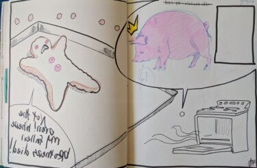 Sketchbook #5 pg6 Tekening getiteld "Sketchbook #5 pg6" door Oberlin The Artist, Origineel Kunstwerk, Inkt