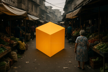 Perfect Geometry in a Chaotic Market 数字艺术 标题为“Perfect Geometry in…” 由Alberto Capitani, 原创艺术品, AI生成的图像
