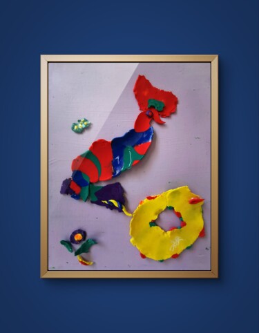 Colorful Polymer Clay Wall Sculpture | Mood Boosting Art Γλυπτική με τίτλο "Colorful Polymer Cl…" από Aloosan, Αυθεντικά έργα τέχνης, Πολυμερές πηλό Τοποθετήθηκε στο Χαρτόνι