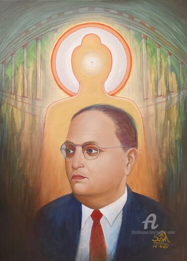 Painting titled "Dr.Ambedkar" by Suddha Sama, Original Artwork, Acrylic
