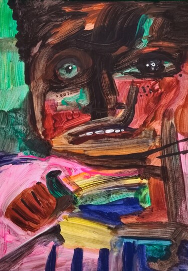 Pittura intitolato "Boldly stroked smil…" da Milto Sideris, Opera d'arte originale, Acrilico