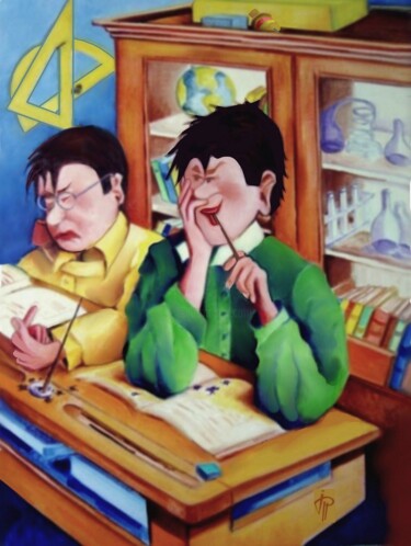 Arts numériques intitulée "l'école  2" par Jean Pierre Poveda, Œuvre d'art originale, Peinture numérique