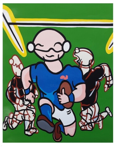 Peinture intitulée "XV de France (N°861)" par Jean Hellemans, Œuvre d'art originale, Acrylique Monté sur Carton