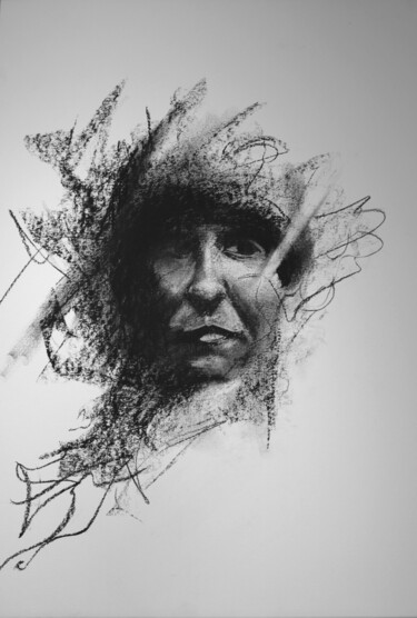 Zeichnungen mit dem Titel "Human XXIX" von Jakob Spohn, Original-Kunstwerk, Kohle
