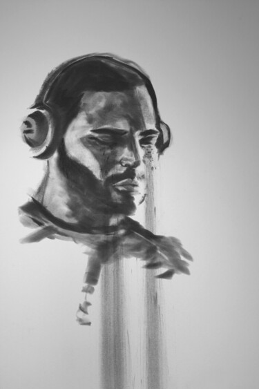 Zeichnungen mit dem Titel "Human XXI" von Jakob Spohn, Original-Kunstwerk, Kohle