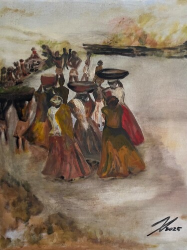 绘画 标题为“Quilombolas” 由Américo Venâncio Lopes Machado Filho, 原创艺术品, 丙烯 安装在木板上