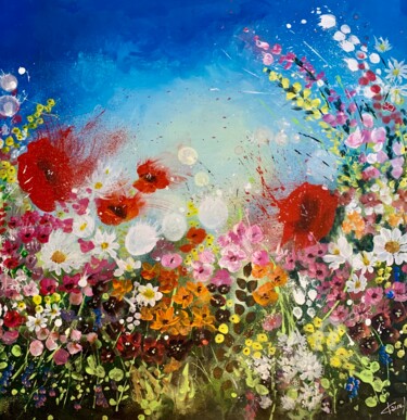 Peinture intitulée "Délire d’Avril" par Claire Morand, Œuvre d'art originale, Acrylique Monté sur Châssis en bois