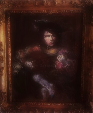 Painting titled "D'après Le Caravage…" by Amazeigh Bouzékri, Original Artwork, Oil