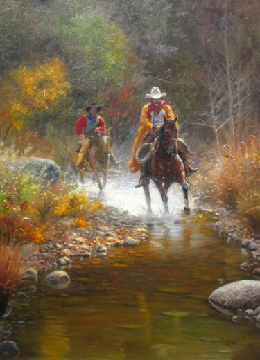 绘画 标题为“cowboy” 由George York, 原创艺术品, 油