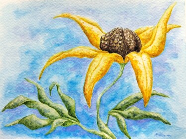 Golden Bloom 绘画 标题为“Golden Bloom” 由Alena Masyutina, 原创艺术品, 水彩