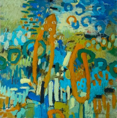 Картина под названием "Two poplars" - Tetiana Lukianchenko, Подлинное произведение искусства, Акрил