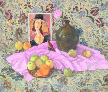 Peinture intitulée "Still life a reprod…" par Olga Dumskaya, Œuvre d'art originale, Huile Monté sur Châssis en bois