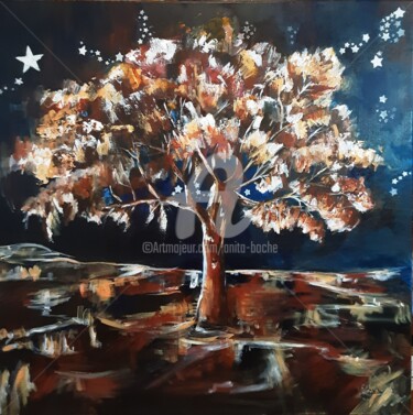 Painting titled "GLISSER SUR LE TEMPS" by Anita Boche, Original Artwork, Acrylic