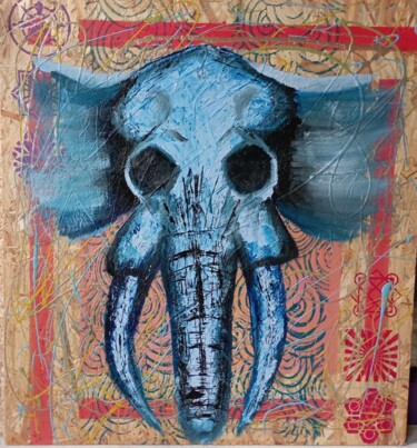 Painting titled "Elephant Collection…" by Thi Thao Duhoux, Original Artwork, Acrylic